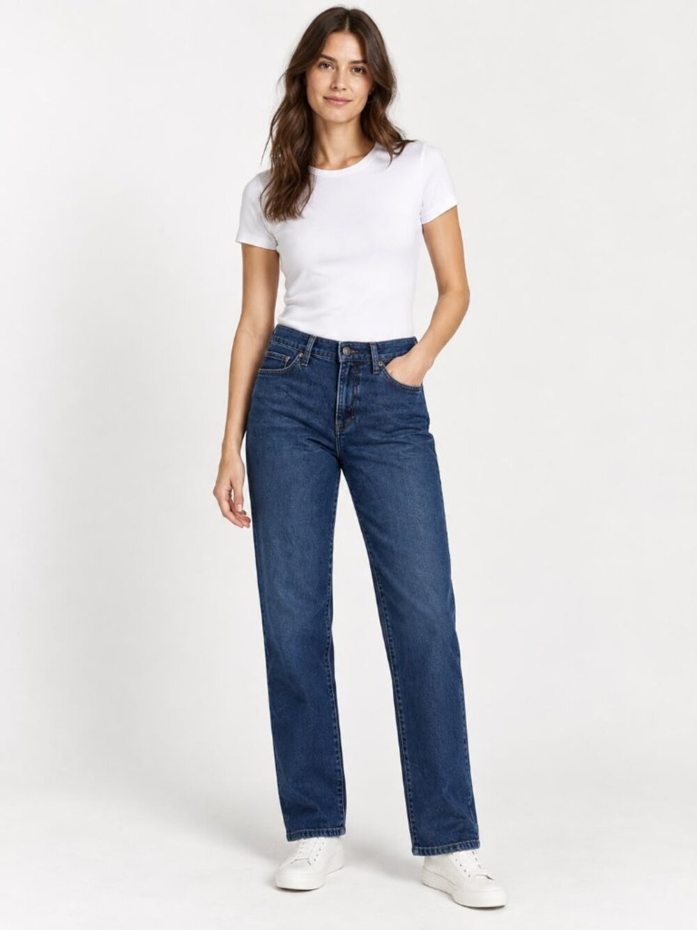 Banana Republic Women’s Straight Leg Stretch Jeans Size 14 Long Dark Wash
